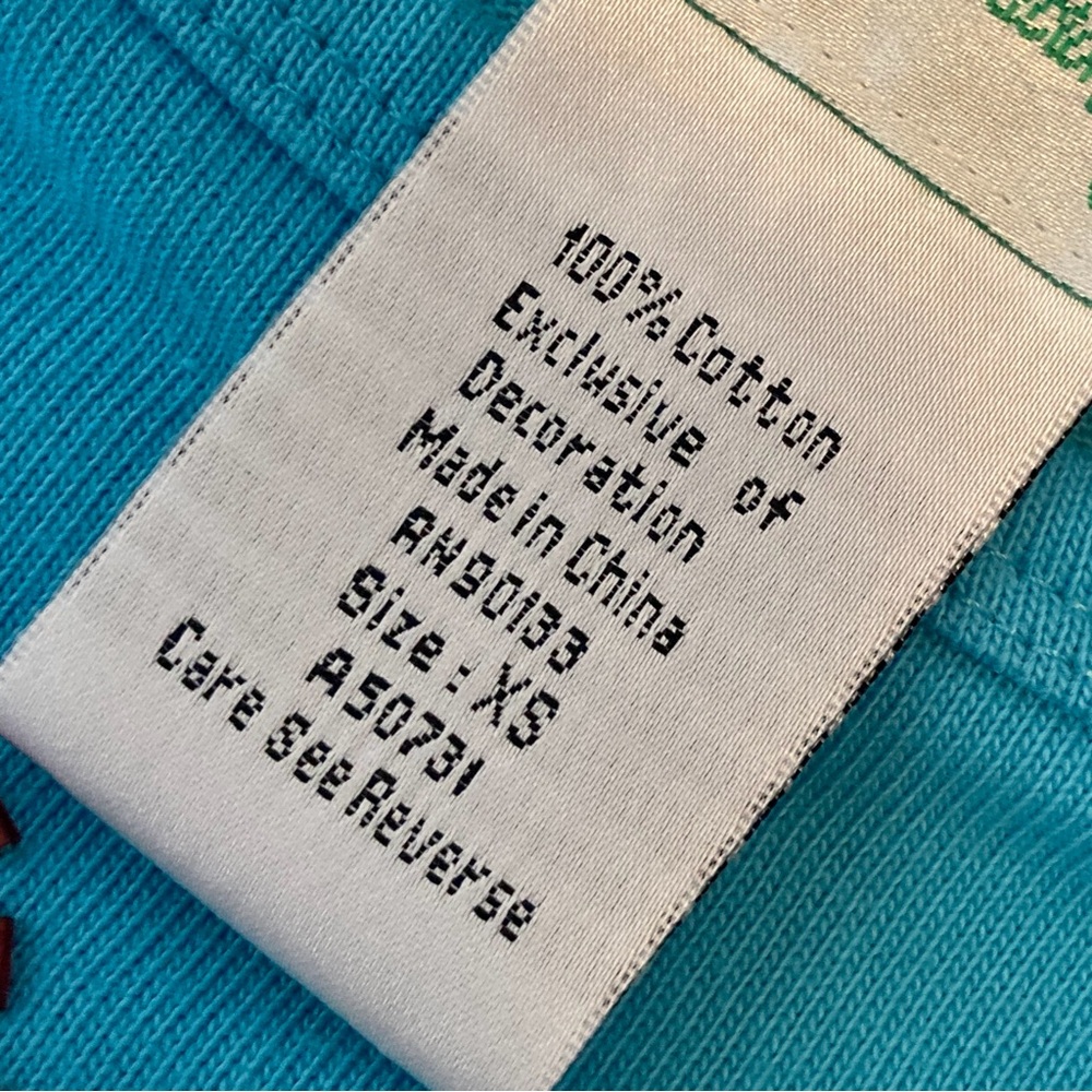 Quacker Factory Turquoise 3/4 Sleeve Tee with Sequin Flamingos - Picture 8 of 15